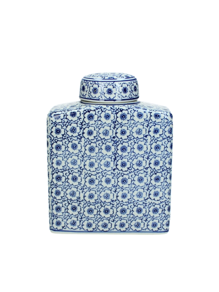 Urn Delfts Blauw - Bloemenprint